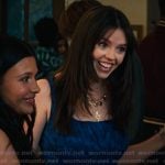 Grace’s blue printed square neck mini dress on My Life with the Walter Boys