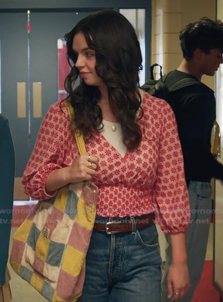 Grace’s patchwork corduroy bag on My Life with the Walter Boys Grace’s patchwork corduroy bag on My Life with the Walter Boys
