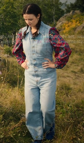 Grace’s sleeveless denim jumpsuit on My Life with the Walter Boys