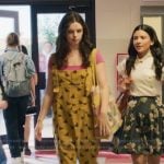 Grace’s yellow bee print overalls on My Life with the Walter Boys Grace’s yellow bee print overalls on My Life with the Walter Boys