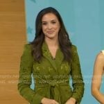 Hanna’s green floral tie waist blazer on Good Morning America