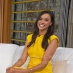 Hanna’s yellow gathered sheath dress on Good Morning America Hanna’s yellow gathered sheath dress on Good Morning America
