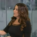 Heather’s black contrast trim dress on Good Morning America