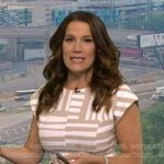 Heather’s geometric print belted dress on Good Morning America Heather’s geometric print belted dress on Good Morning America