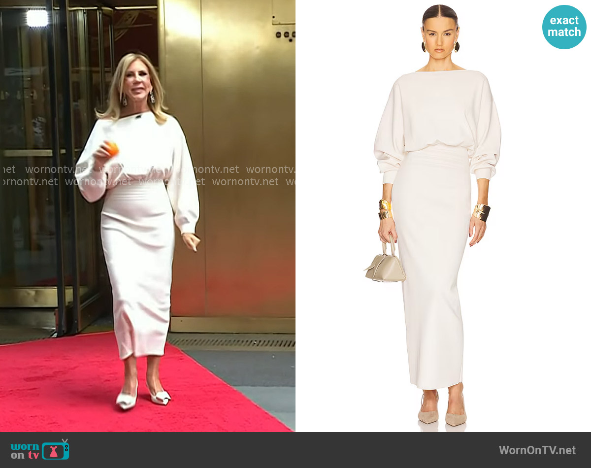 Helsa Hildie Maxi Dress in Cream worn by Vicki Gunvalson on Today Helsa Hildie Maxi Dress in Cream worn by Vicki Gunvalson on Today