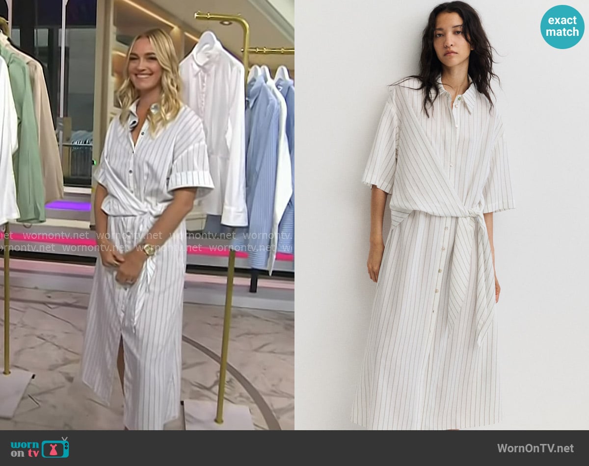 H&M Tie-Detail Shirt Dress worn by Jasmine Snow on Today