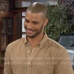 Holden's brown button down shirt on The Young and the Restless
