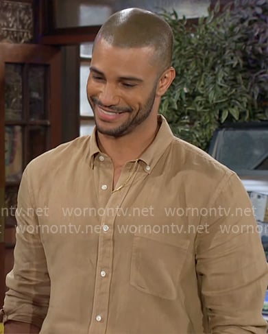 Holden’s brown button down shirt on The Young and the Restless Holden’s brown button down shirt on The Young and the Restless