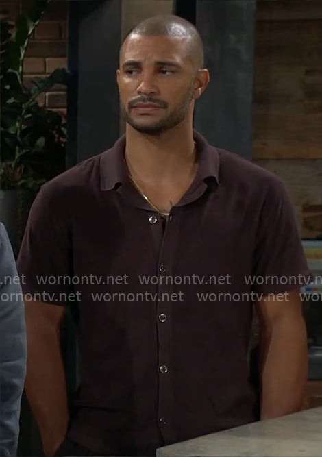 Holden’s brown short sleeve shirt on The Young and the Restless Holden’s brown short sleeve shirt on The Young and the Restless