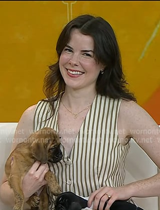 Isabel Klee's beige striped vest and pants on Today