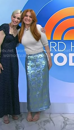 Isla Fisher’s blue sequin skirt on Today