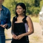 Jackie’s black denim jumpsuit on My Life with the Walter Boys Jackie’s black denim jumpsuit on My Life with the Walter Boys