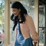 Jackie’s pink ribbed cardigan on My Life with the Walter Boys