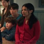 Jackie’s red cardigan on My Life with the Walter Boys Jackie’s red cardigan on My Life with the Walter Boys