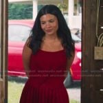 Jackie’s red ribbed top and skirt on My Life with the Walter Boys Jackie’s red ribbed top and skirt on My Life with the Walter Boys