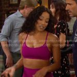 Jada’s magenta sports bra and leggings on Days of our Lives Jada’s magenta sports bra and leggings on Days of our Lives