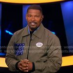 Jamie Foxx’s grey patch jacket and camo pants on Beat Shazam