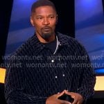 Jamie Foxx’s navy printed jacket on Beat Shazam