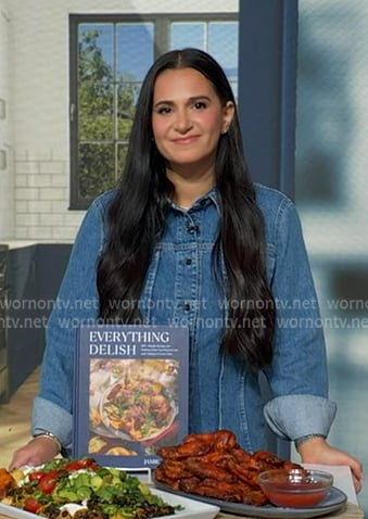 Jamie Milne’s pleated denim shirt on Good Morning America