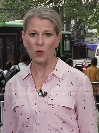 Janis Mackey Frayer’s pink dot print shirt on Today