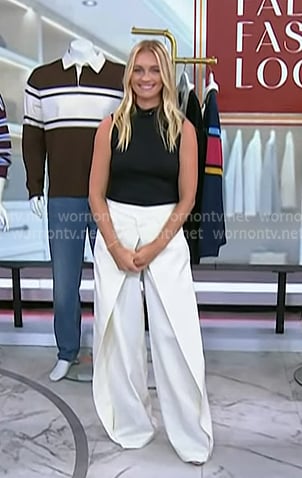 Jasmine Snow’s whiet wide-leg pants on Today Jasmine Snow’s whiet wide-leg pants on Today