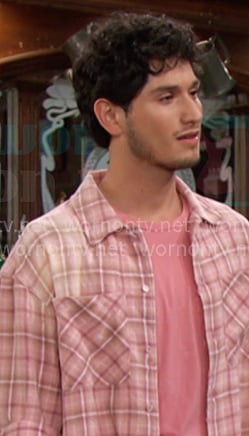 Javi’s pink plaid shirt on Days of our Lives Javi’s pink plaid shirt on Days of our Lives