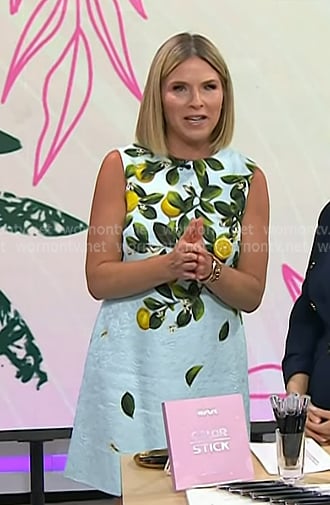 Jenna's blue lemon print mini dress on Today