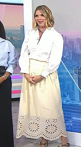 Jenna’s cream beige eyelet skirt on Today Jenna’s cream beige eyelet skirt on Today