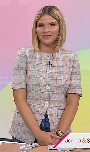Jenna's grey plaid short sleeve jacket on Today