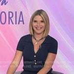 Jenna's navy ribbed polo top and skirt on Today Jenna's navy ribbed polo top and skirt on Today