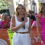 Jenna’s white belted sleeveless jumpsuit on Today