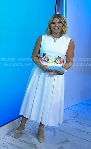 Jenna's white fruit embroidered dress on Today