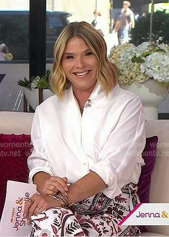 Jenna’s white shirt and printed wrap skirt on Today Jenna’s white shirt and printed wrap skirt on Today