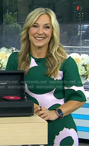 Jennifer Jolly's pink and green floral dress on Today