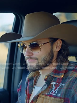 Jesse's brown sunglasses on The McBee Dynasty Real American Cowboys