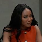 Jordan’s red button front top on General Hospital Jordan’s red button front top on General Hospital