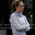 Josslyn’s light blue zip jacket on General Hospital