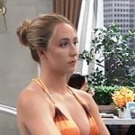 Josslyn’s orange tie-dye bikini on General Hospital Josslyn’s orange tie-dye bikini on General Hospital