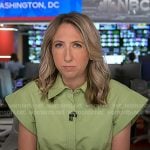 Julia Ainsley’s green short sleeve shirtdress on NBC News Daily Julia Ainsley’s green short sleeve shirtdress on NBC News Daily