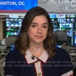 Julie's navy contrast trim dress on NBC News Daily