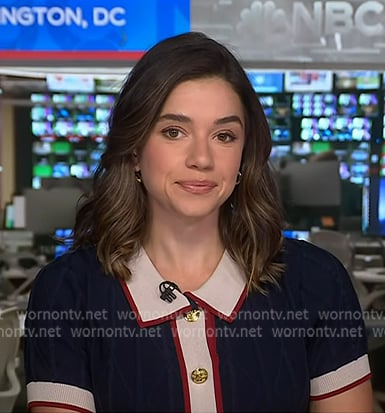 Julie’s navy contrast trim dress on NBC News Daily