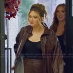 Kacie’s brown leather jacket on The McBee Dynasty Real American Cowboys Kacie’s brown leather jacket on The McBee Dynasty Real American Cowboys