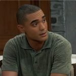 Kai’s green textured polo shirt on General Hospital Kai’s green textured polo shirt on General Hospital
