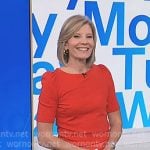 Kate Snow’s red flora pencil skirt on NBC News Daily Kate Snow’s red flora pencil skirt on NBC News Daily