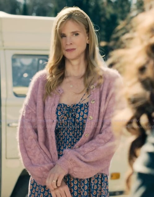 Katherine's blue floral smocked waist dress on My Life with the Walter Boys