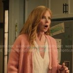 Katherine's white embroidered blouse and pink cardigan on My Life with the Walter Boys Katherine's white embroidered blouse and pink cardigan on My Life with the Walter Boys
