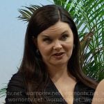 Katie’s sheer black ruched top on The Bold and the Beautiful Katie’s sheer black ruched top on The Bold and the Beautiful