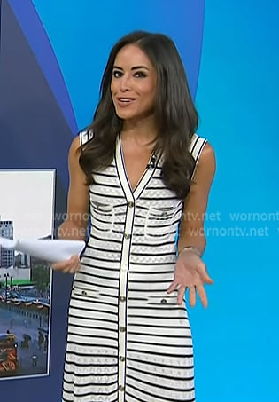 Kaylee's white striped knit maxi dress on Today