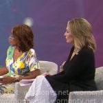 Kelly O’Grady’s black and white pleated skirt on CBS Mornings