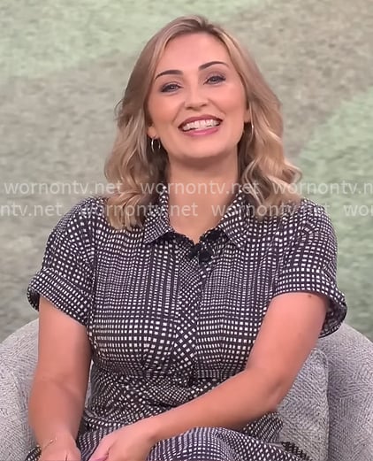 Kelly O'Grady's checked shirtdress on CBS Mornings